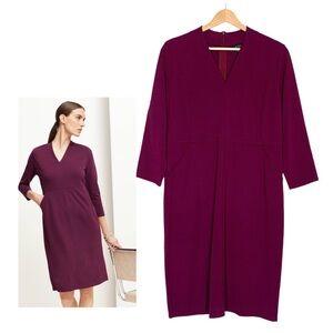 J.Jill Wearever Collection Plum Double Jersey Sheath Dress Stretch Small NWT
